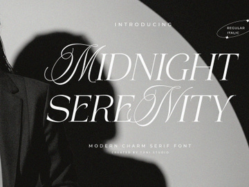 MIDNIGHT SERENITY - modern luxury font preview picture