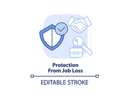 Protection from job loss light blue concept icon preview picture