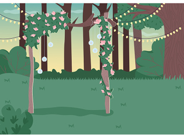 Rural wedding flat color vector illustration preview picture