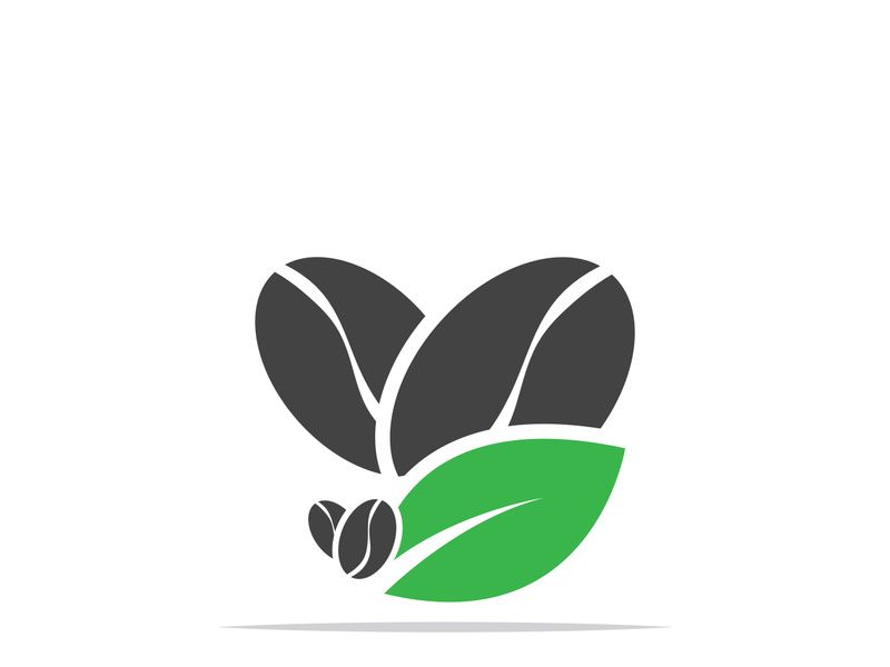 Coffee bean logo for cafe, business, label.
