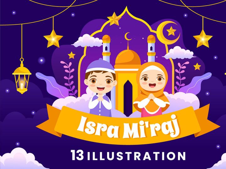 13 Isra Mi'raj Vector Illustration