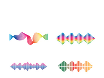 Sound waves set vector illustration icon design preview picture