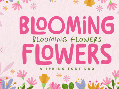 Blooming Flowers - Font Duo