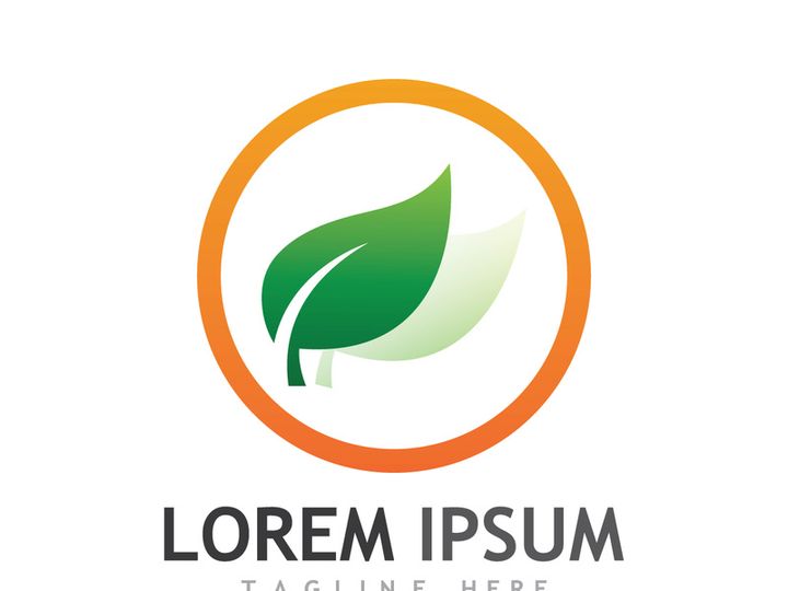 Natural green leaf logo design.