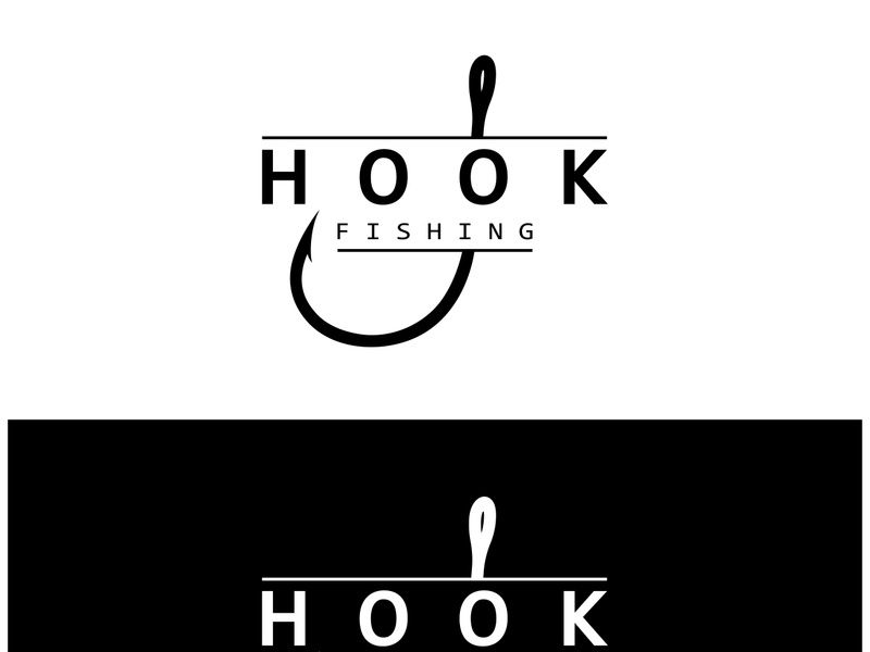 fishing hook logo design, fishing bait, fishing shop, tournament, angler, fishing community