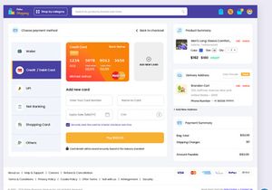 Ecommerce Online Shopping Payment Screens Website Template Pack