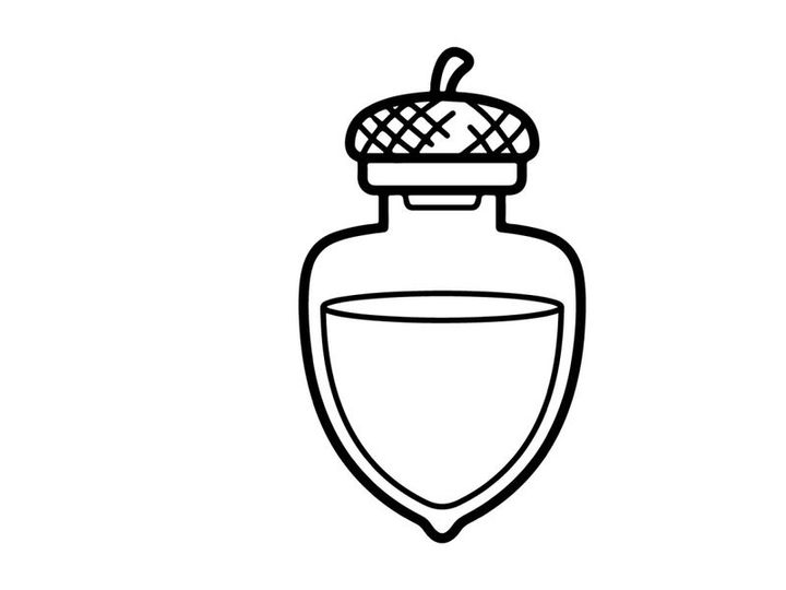 Halloween-Parfümflasche mit Schilddesign und geflochtenem Deckel. Gruselige dekorative Duftbehälter für gothic Kosmetik und hexenhafte Schönheitsprodukte.