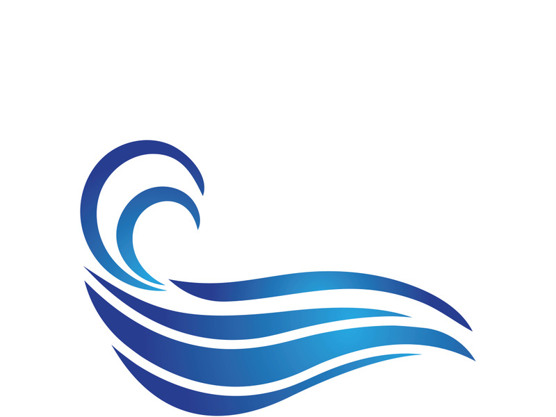 Wave beach vector illustration design logo