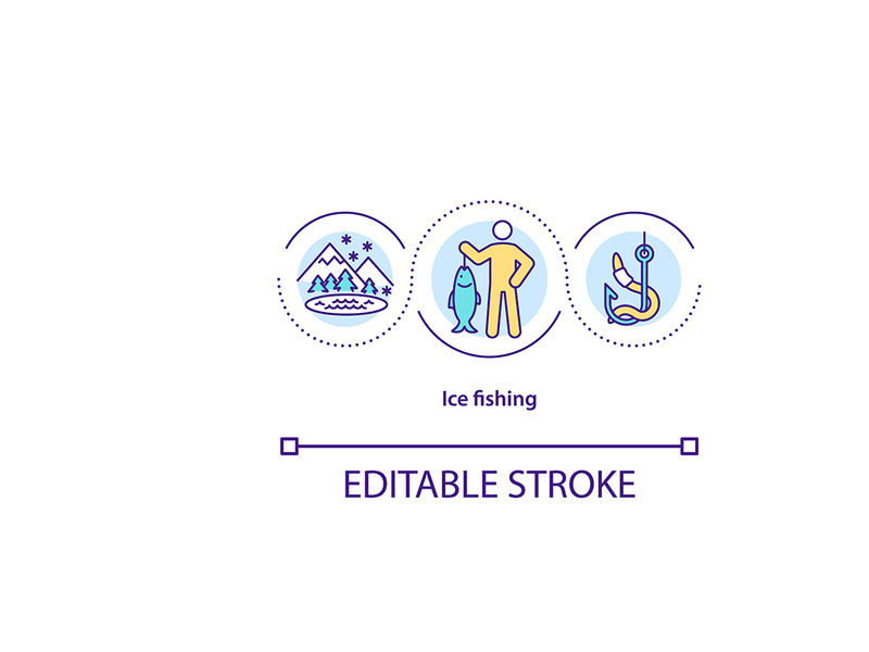 Ice fishing concept icon