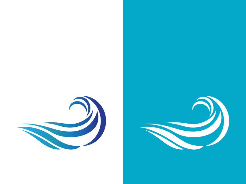 Wave beach vector illustration design logo