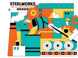 10 Steelworks Vector Illustration preview picture