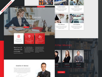 Law attorney website template preview picture