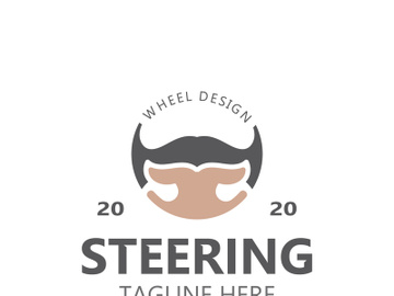 Steering wheel logo automotive car design garage auto repair workshop illustration preview picture
