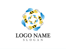 Bee logo vector icon illustration design