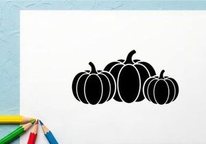 Silhouette of Pumpkins for Autumn Harvest and Halloween Decor