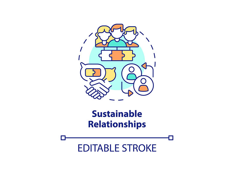 Sustainable relationships concept icon