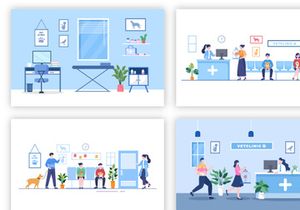 20 Veterinary Clinic for Pets Illustration