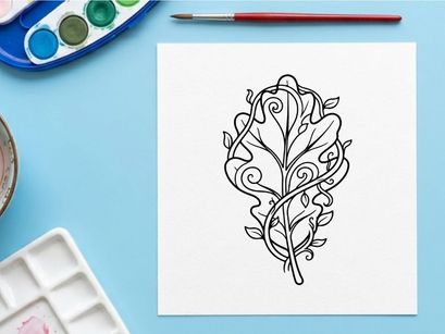 Ilustração elegante de folhas para branding eco-friendly. Design botânico artístico para projetos temáticos de natureza.