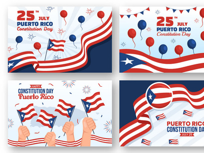 12 Happy Puerto Rico Constitution Day Illustration