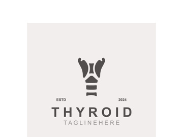 Thyroid Gland human Endocrine System structure logo thyroid care simple template design preview picture