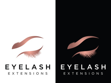 Luxurious and colorful eyelash extension logo. preview picture