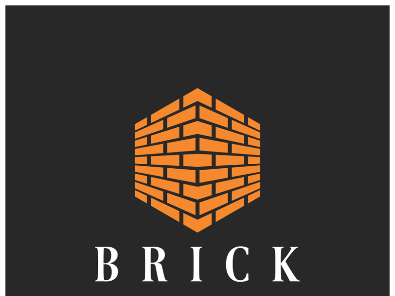 creative brick logo designs for buildings, architectural buildings, civil engineering, building materials shops