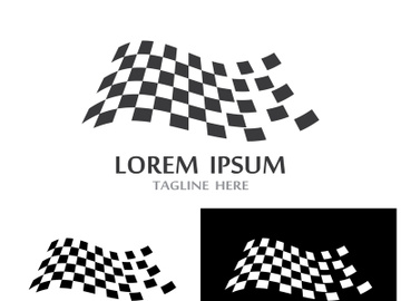 Creative and modern racing flag logo design. preview picture