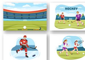 17 Hockey Player Sport Illustration