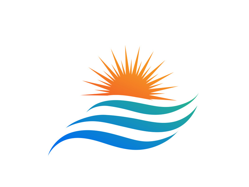 Water wave icon vector