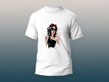 young woman in sunglasses shart Design