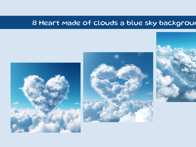 Heart made of clouds a blue sky background