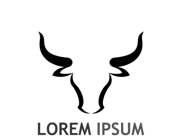 Vintage bull head horns logo