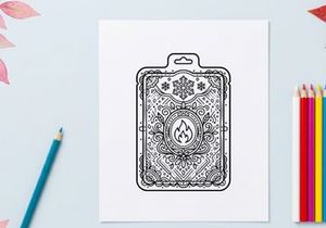 Christmas snowflake and fire flame decorative card design for holiday gift tag or ornament