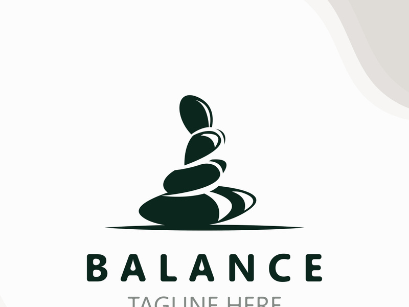 Balance stone logo massage stone yoga, rock arrangement for spa and health meditation symbol