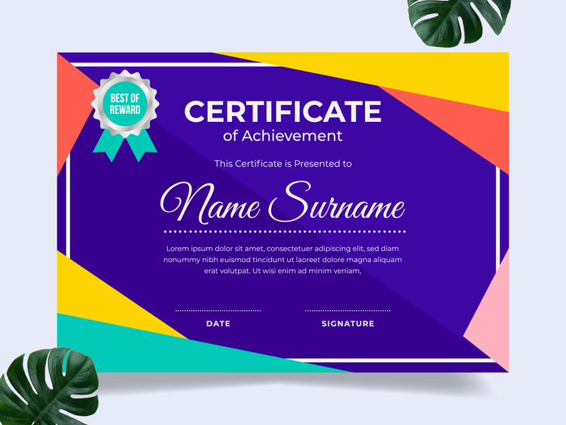 Modern certificate design template