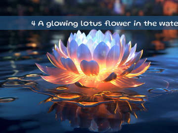 A glowing lotus flower in the water preview picture