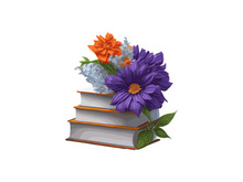Vector Illustration Books decorated by flowers