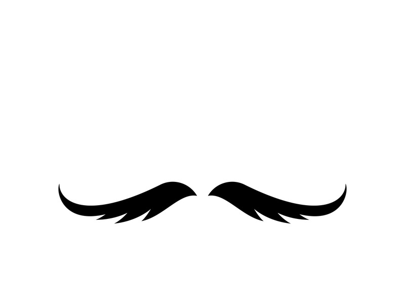 Moustache set icons for barber logo  barber shop and retro design