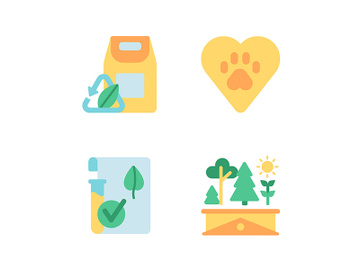 Environmental activism vector flat color icon set preview picture