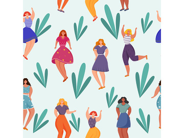 Body positive flat vector seamless pattern preview picture