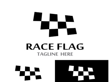 Creative and modern racing flag logo design. preview picture