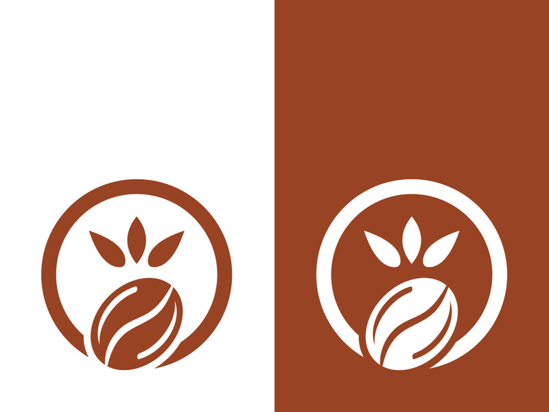 Coffee bean icon vector illustration template