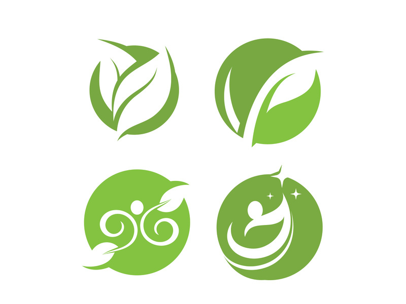Vegan leaf green eco logo nature
