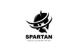 Spartan Logo,Vector Viking, Barbarian, War Helmet Design, Product Brand Illustration