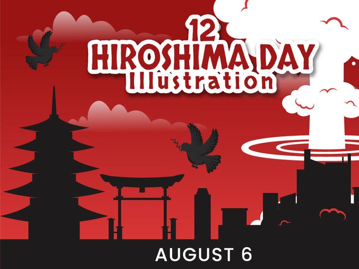12 Hiroshima Day Vector Illustration