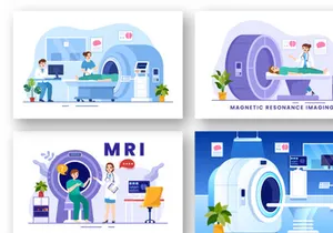 14 MRI or Magnetic Resonance Imaging Illustration