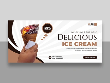 Ice Cream Shop Facebook Cover Ver-1 preview picture