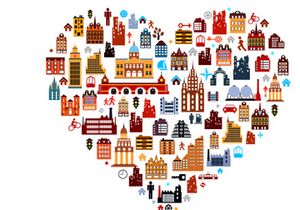 Set of vector buildings