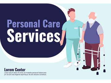 Personal care service banner flat vector template preview picture
