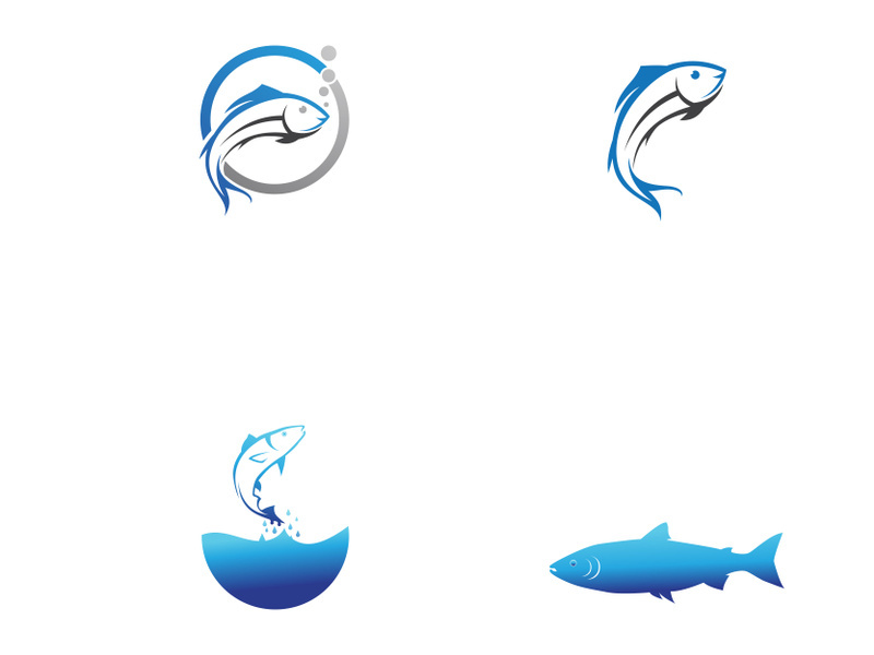 Fish logo, fishinghook, fish oil and seafood restaurant icon. With vector icon concept